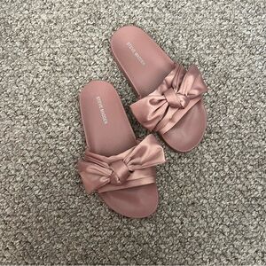Steve Madden satin bow slides